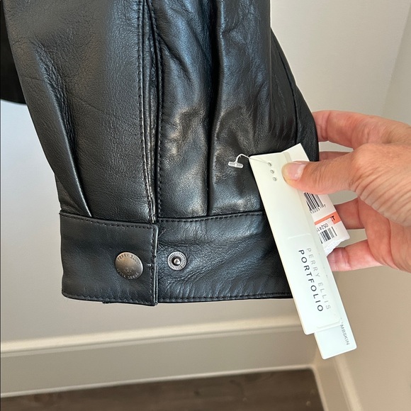 Perry Ellis Black Leather Jacket - Picture 4 of 4